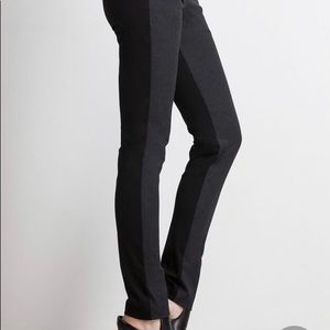 Ecru Color Block Skinny Beck Pants